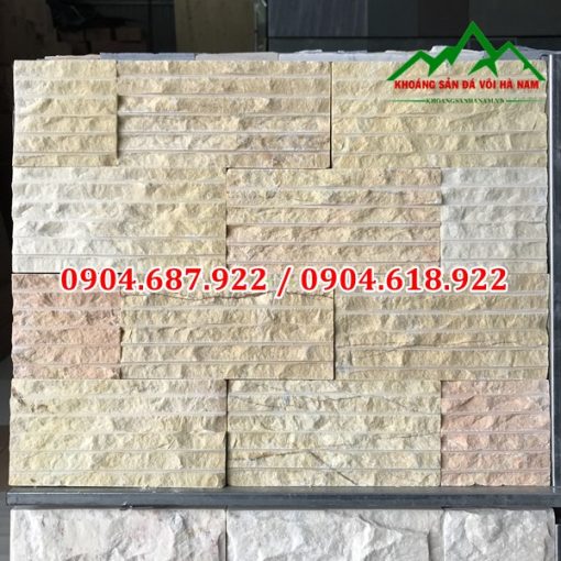 đá chẻ vàng ốp tường