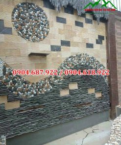 đá chẻ vàng ốp tường