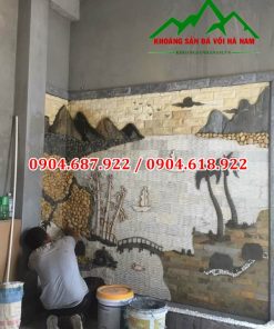 đá răng lược trắng ốp tường