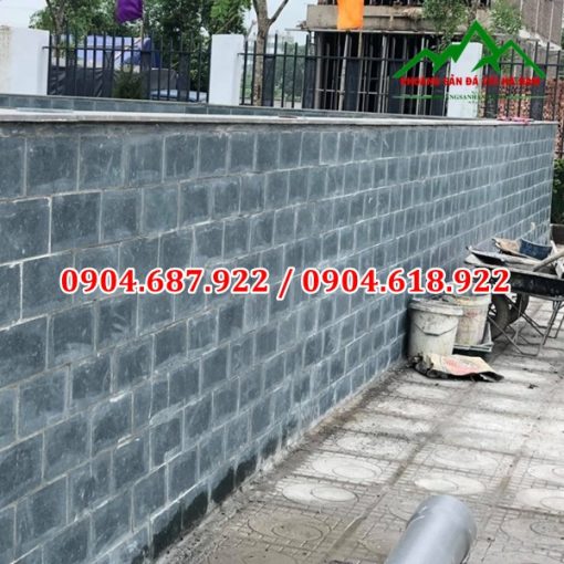 đá mài vát cạnh xanh rêu ốp tường