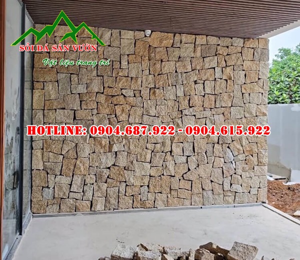 mẫu tường đá rối vàng granite