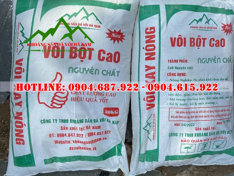 sản xuất vôi bột ủ phân gà